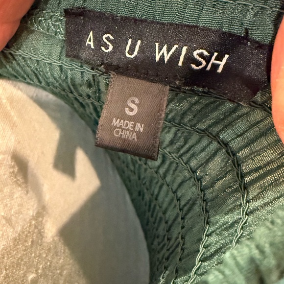 Emerald Green Chiffon Mini Dress Romantic Feminine Dress • Size Small - Picture 2 of 7